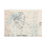 Caen Routes & Bridges Map (1:25,000) – Engineer Overprint, 1944
