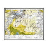 Caen – Watercolour Hillshade Map, Normandy 1944