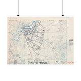 Caen Routes & Bridges Map (1:25,000) – Engineer Overprint, 1944